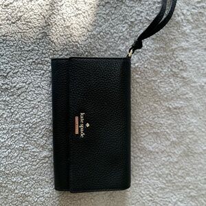 Kate Spade Black Leather Wristlet